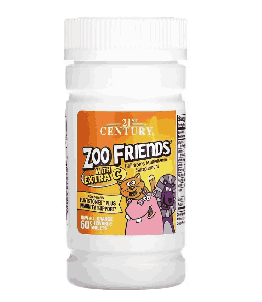 Multivitamínico Kids, com Extra C, 60 comprimidos Mastigáveis, 21 St Century