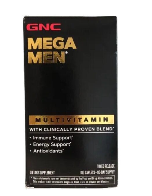 Multivitamínico Mega Men, 180 Cápsulas Time Release, GNC