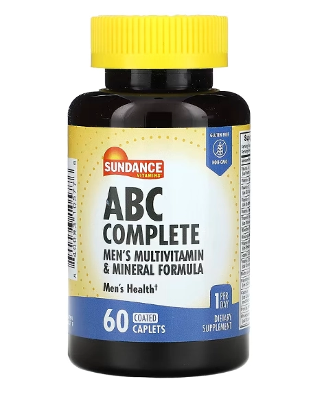 Multivitamínico ABC Complete Men's, Fórmula Mineral, 60 Cápsulas, Sundance