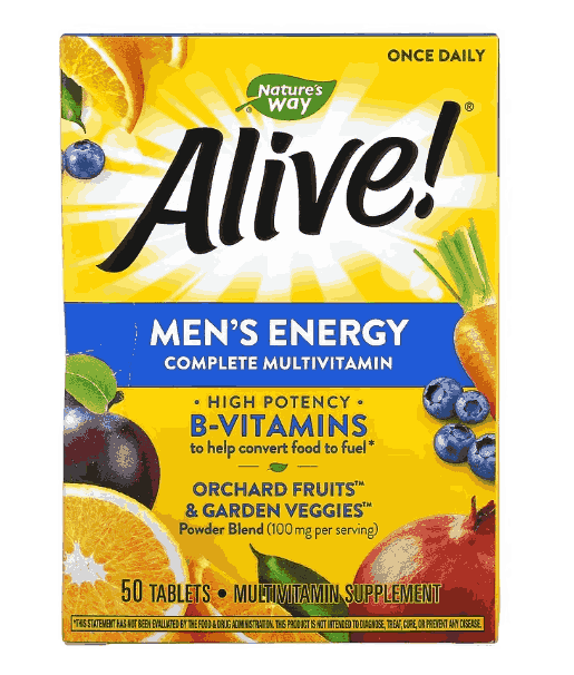 Alive, Multivitamínico Completo Masculina, 50 Comprimidos, Nature's Way