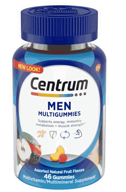Centrum Men Multigummies, Multivitamínico masculino, 46 Gomas Sabor Frutas