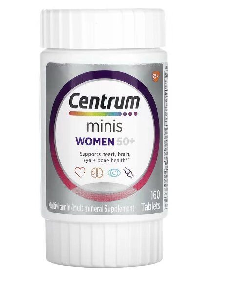 Centrum Minis, Women 50+, 160 Comprimidos, Importado