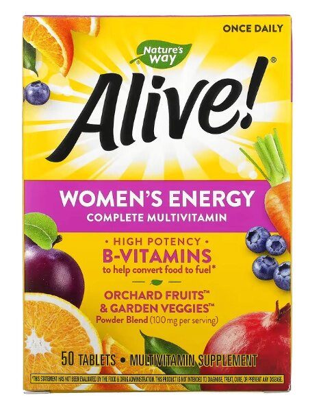 Alive, Multivitamínico Completo Feminina, 50 Comprimidos, Nature's Way