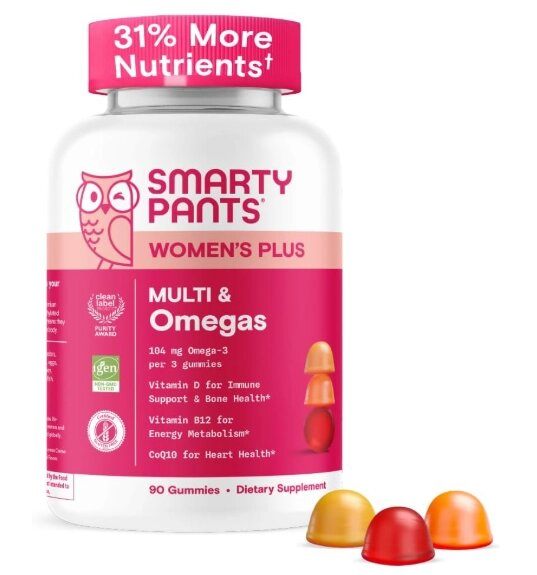 Multivitamínico Feminino Com Ômega 3, Metilfolato, CoQ10, Vitaminas e Inositol, 90 Gomas, SmartyPants
