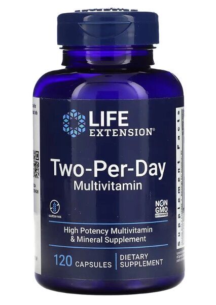 Multivitamínico Two-Per-Day, 120 Cápsulas, Life Extension