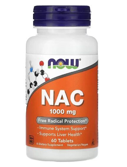 NAC, 1000mg, 60 comprimidos, Now
