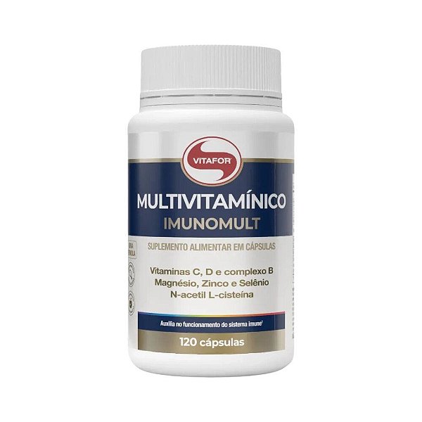 Imunomult Multivitamínico - 120 Cápsulas, 1000mg - Vitafor