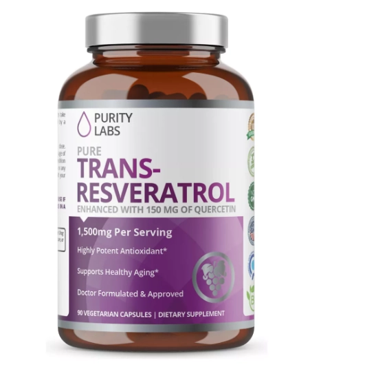 Trans Resveratrol com Quercetina, 1350mg, 90 Cápsulas, Purity Labs