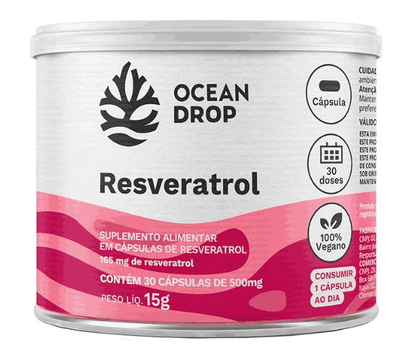 Resveratrol 165mg, 30 cápsulas, Ocean Drop