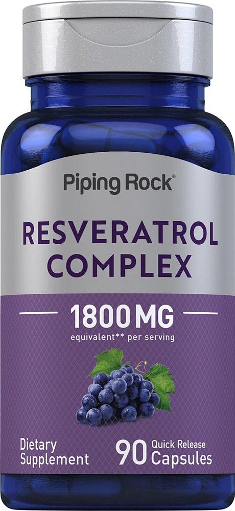 Complexo de Resveratrol 1800mg, 90 Cápsulas, PipingRock