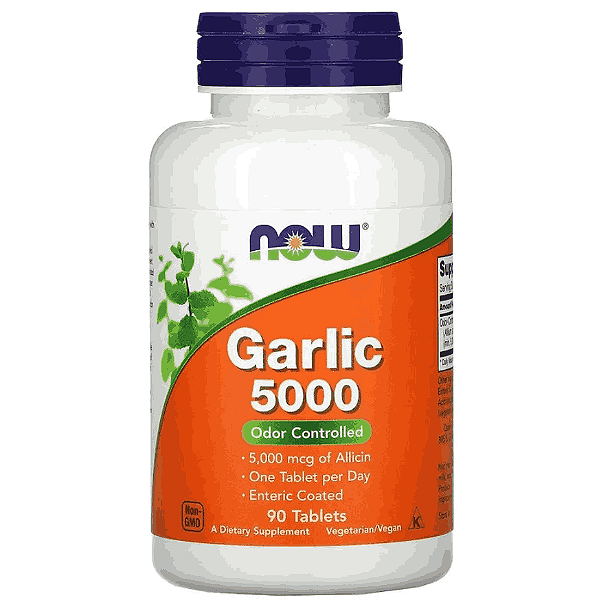 Garlic (Alho) 5000, 90 Comprimidos, Now