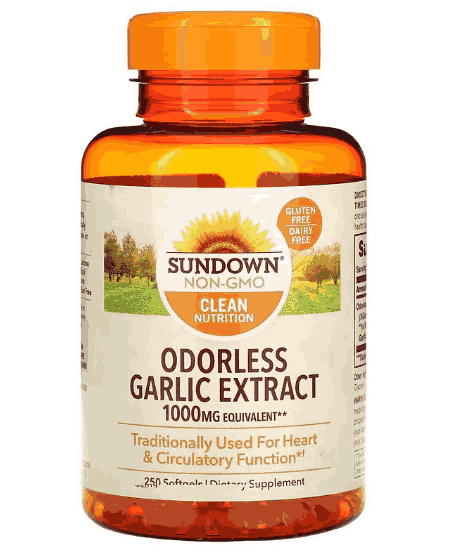 Odorless Garlic, Extrato de Alho Inodoro, 1000mg, 250 Softgels, Sundown