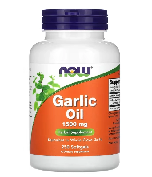 Óleo de Alho, Garlic,1500mg, 250 Cápsulas, Now