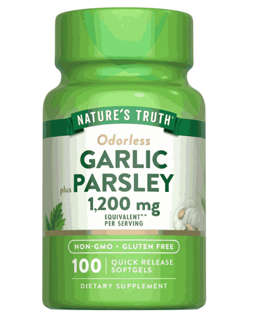 Garlic e Parsley, Oleo de Alho e Salsa, 1200mg, Sem Cheiro, 100 Cápsulas, Nature's Truth