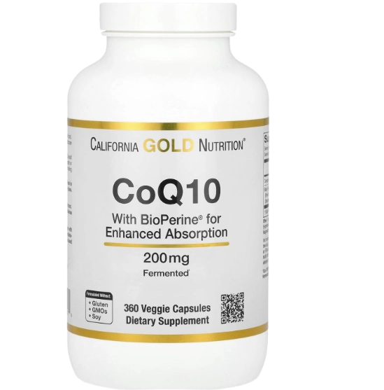 Coenzima CoQ10 200mg, com Bioperine, 360 Cápsulas, California Gold Nutrition