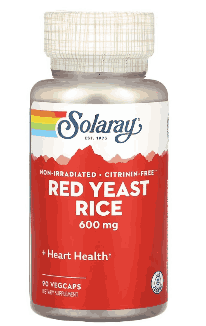 Red Yeast Rice 600mg, Levedura de Arroz Vermelho, 90 VegCaps, Solaray