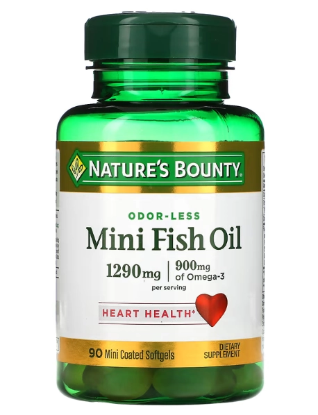 Mini Fish Oil (Óleo de Peixe), 1290mg, 90 Mini Softgels