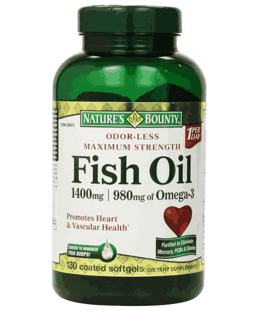 Fish Oil, Óleo de Peixe Ômega-3 1400mg, 130 Softgels, Nature's Bounty
