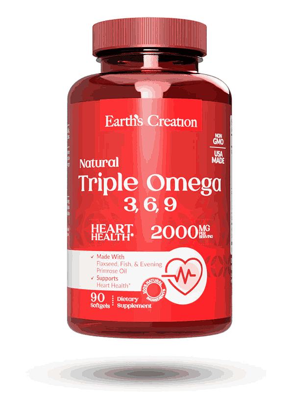 Fish Oil, Triple Ômega 3, 6, 9 2000mg, 200 cápsulas, Earth's Creation