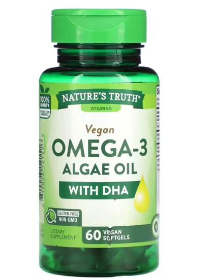 Ômega-3 Óleo de Algas, DHA 200mg, 60 Cápsulas, Nature's Truth