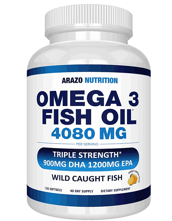 Omega 3, Fish Oil 4080mg, 120 Cápsulas Sabor de Limão, Arazo Nutrition