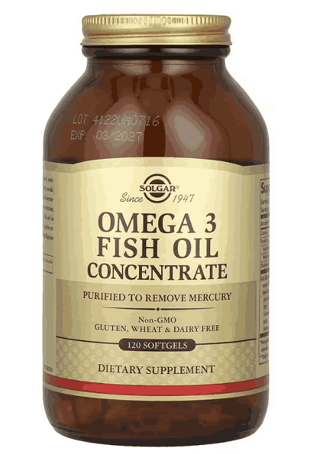 Omega-3 2000mg, Concentrado de Óleo de Peixe, 120 Cápsulas, Solgar