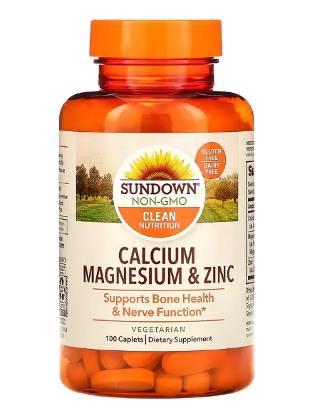 Cálcio e Magnésio com Zinco, 100 Comprimidos, Sundown