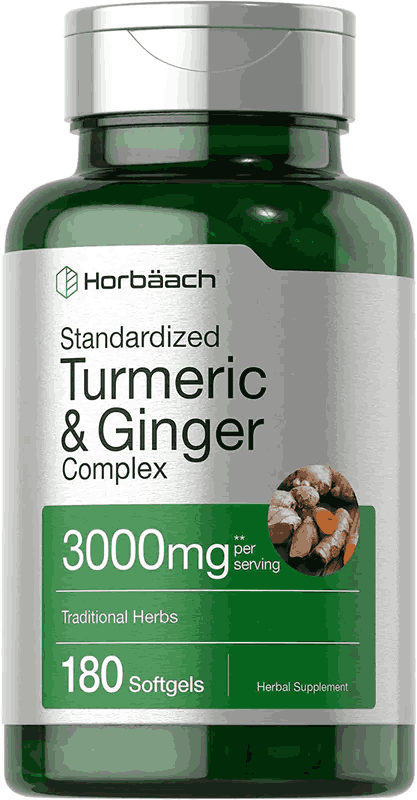 Cúrcuma, Gengibre e pimenta negra, Turmeric & ginger 3000MG, 180 capsulas, Horbaach