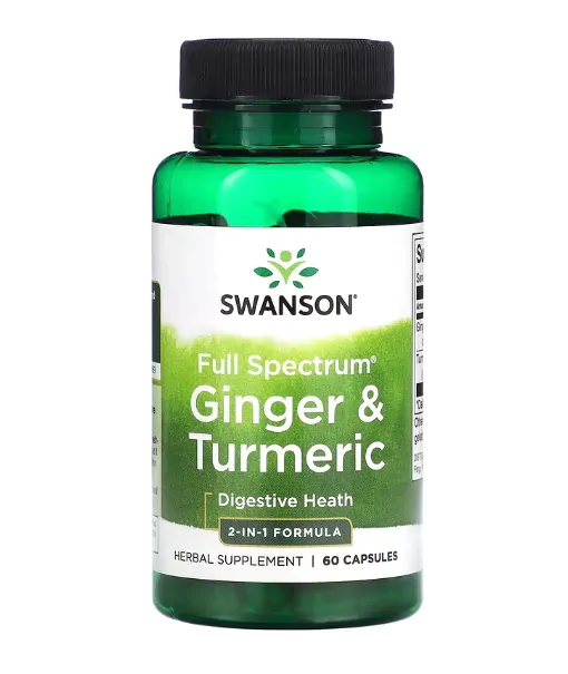 Ginger & Turmeric, Gengibre e Cúrcuma, 300mg, 60 Cápsulas, Swanson