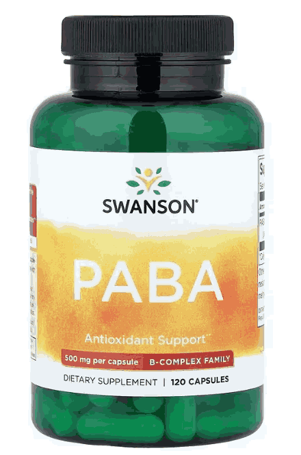 PABA 500mg, 120 Cápsulas, Swanson