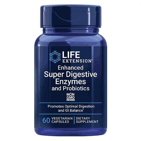 Enzimas Super Digestivas e Probióticos, 60 Cápsulas, Life Extension