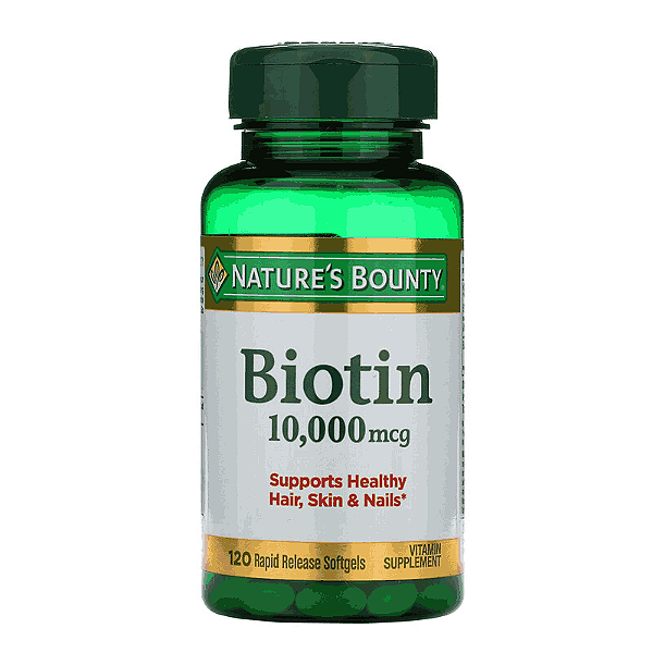 Biotina, 10.000mcg, 120 Cápsulas, Nature's Bounty