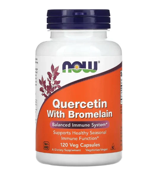 Quercetina com Bromelaína, 120 Cápsulas, Now