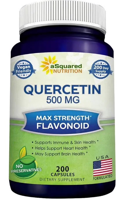 Quercetina Dihidratada 500mg, 200 Cápsulas, aSquared Nutrition