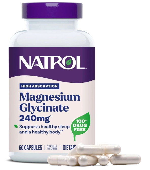 Magnésio Glycinate 240mg, 60 Cápsulas, Natrol