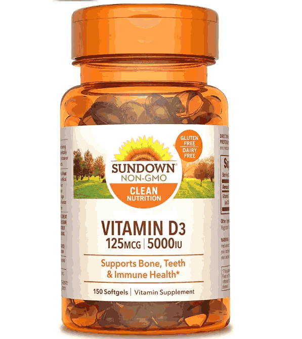 Vitamina D3 5000 IU, 150 cápsula, Sundown