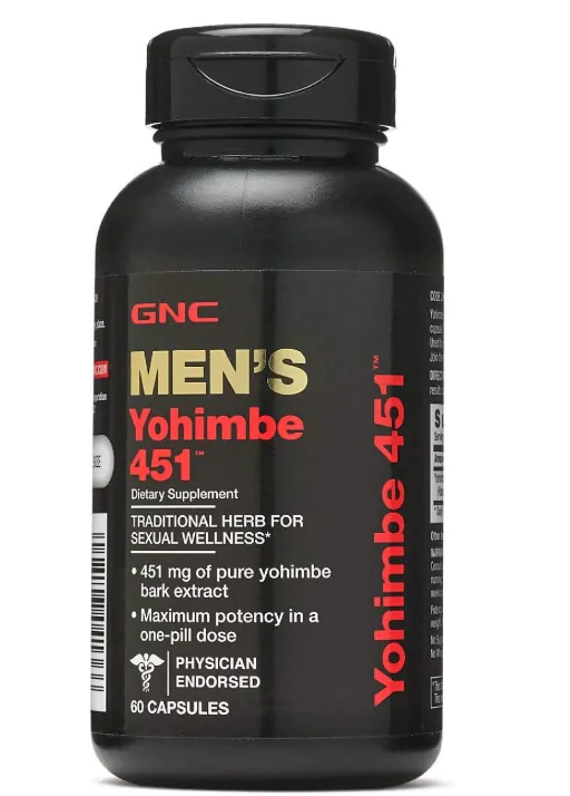 Men's Yohimbe Extrato Puro, 60 Cápsulas, GNC