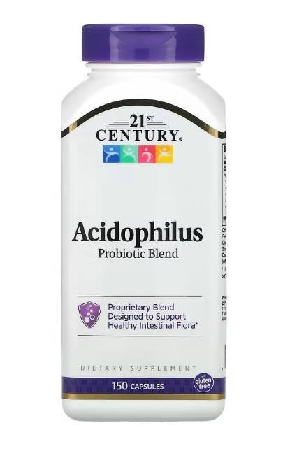 Mistura Probiótica Acidophilus, 150 Cápsulas, 21st Century