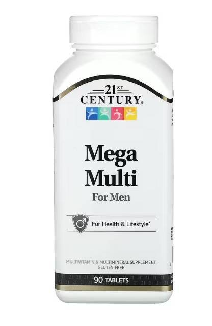 21st Century Mega Multi para Homens: Multivitamínico e Multimineral 90 comprimidos
