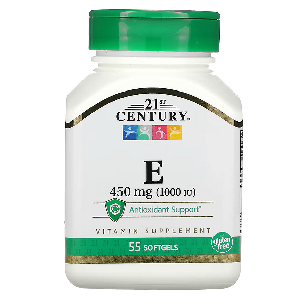 Vitamina E, 180mg (400 UI), 110 Cápsulas, 21st Century