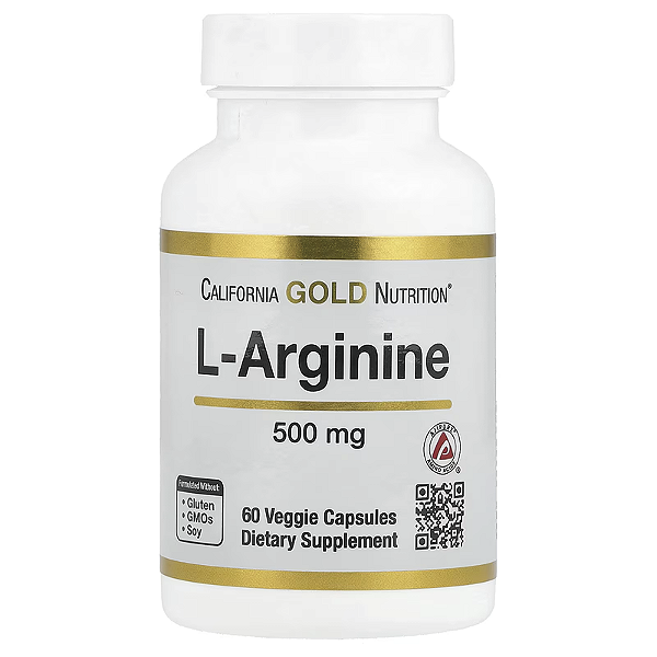 L-Arginina 500mg, 60 Cápsulas, California Gold Nutrition