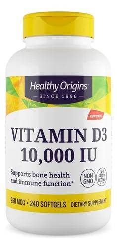 Vitamina D3 10000UI, 360 Softgels, Healthy Origins
