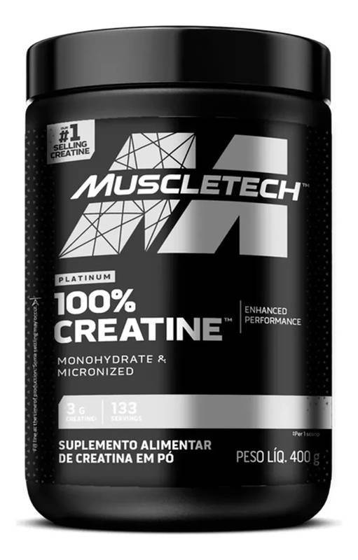 Creatina 100% Platinum, Sem Sabor, 400g, MuscleTech