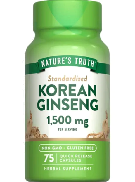 Ginseng coreano, 1500mg, 75 cápsulas de liberação rápida, Nature's Truth