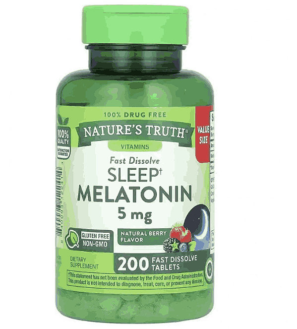 Sleep Melatonina 5mg, 200 Tablets Fast Dissolve, Nature's Truth