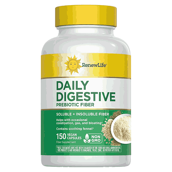 Daily Digestive, Prebiotic Fiber, 150 Cápsulas, Renew Life