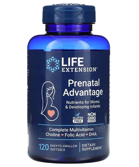 Prenatal Advantage, 120 cápsulas moles fáceis de engolir, Life Extension