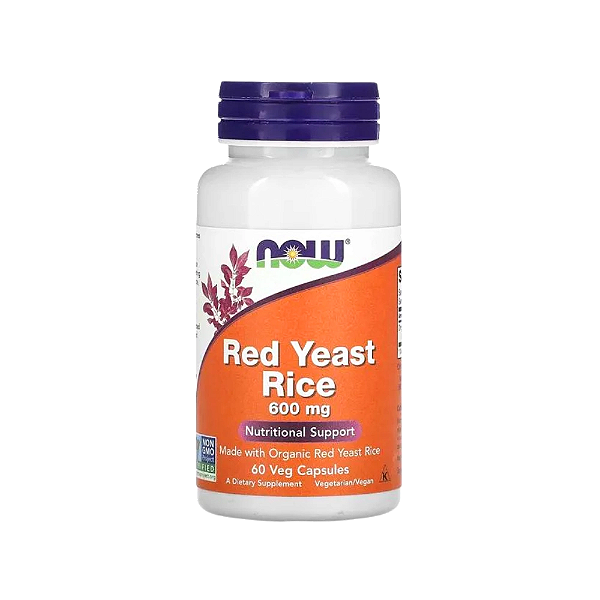 Arroz de Levedura Vermelha 600mg, Controle do Colesterol, red yeast 60caps, Now