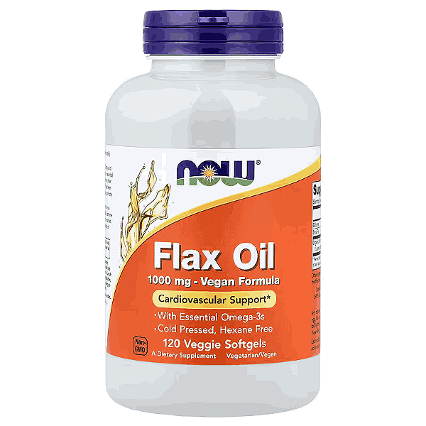 Flax Oil, Óleo de Linhaça, 1000mg, 120 Cápsulas, Now