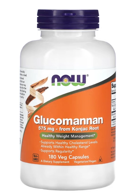 Glucomannan 575mg, 180 Cápsulas, Now
